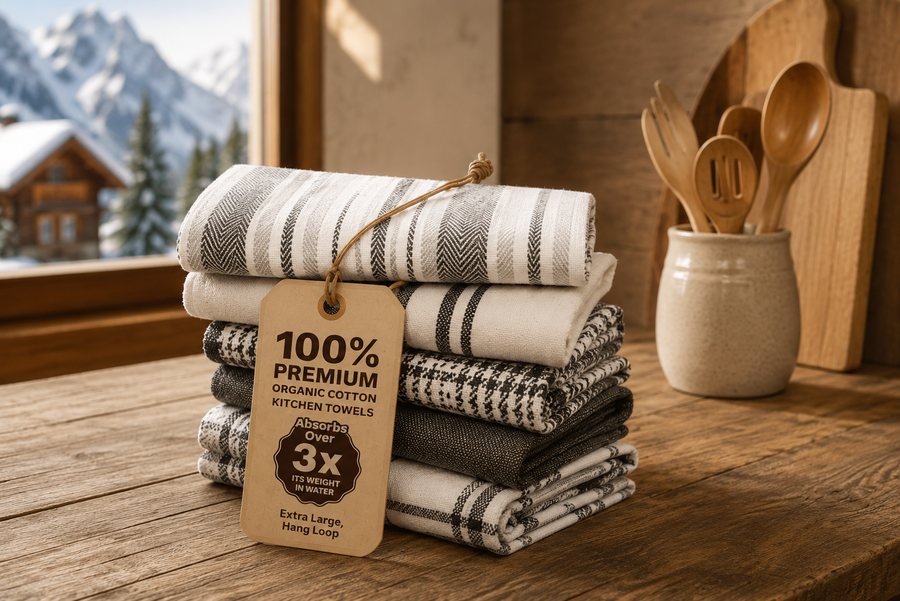 Confezione da 5 strofinacci cucina cotone-100%
