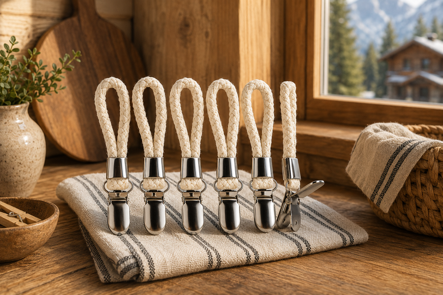 6 Pezzi Gancio a Clips per Strofinacci da Tè