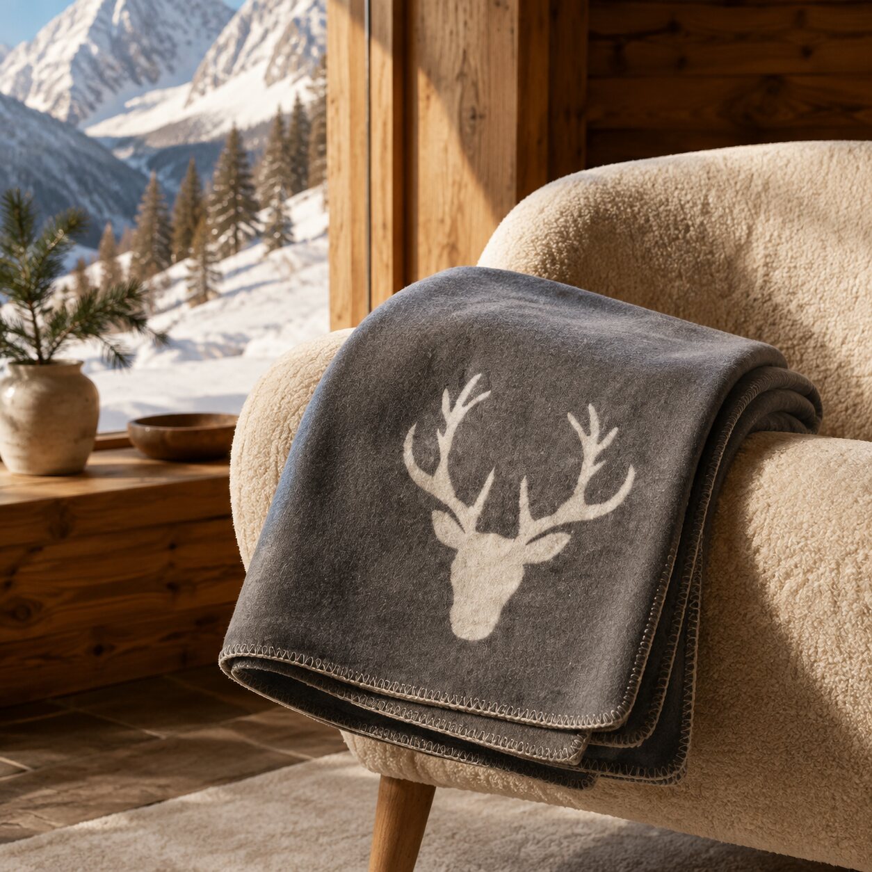 Plaid Chalet con cervo